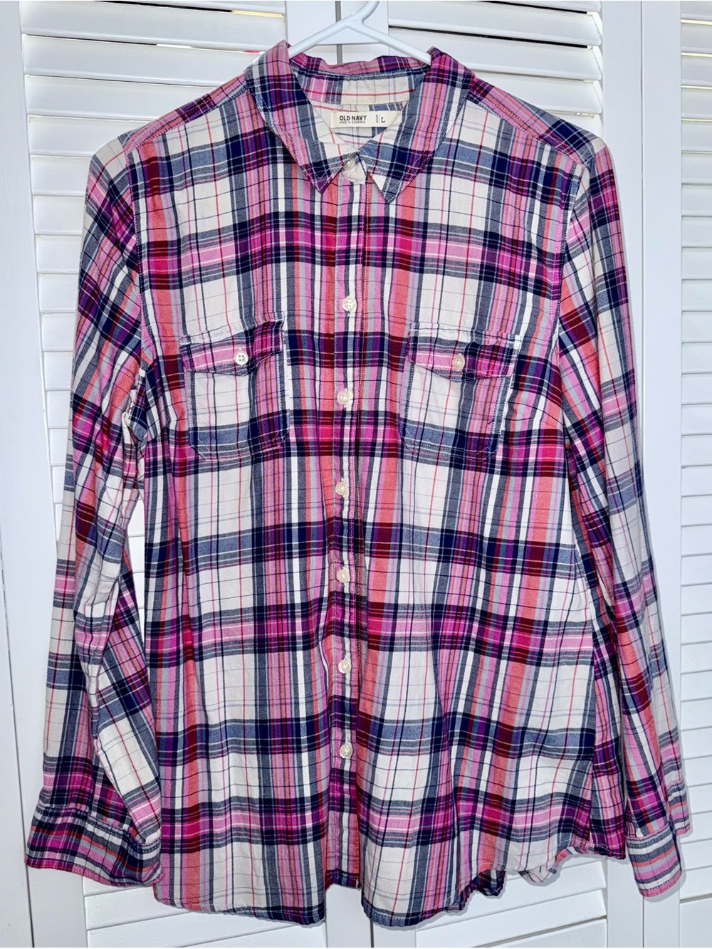 Old Navy Plaid Flannel Pink